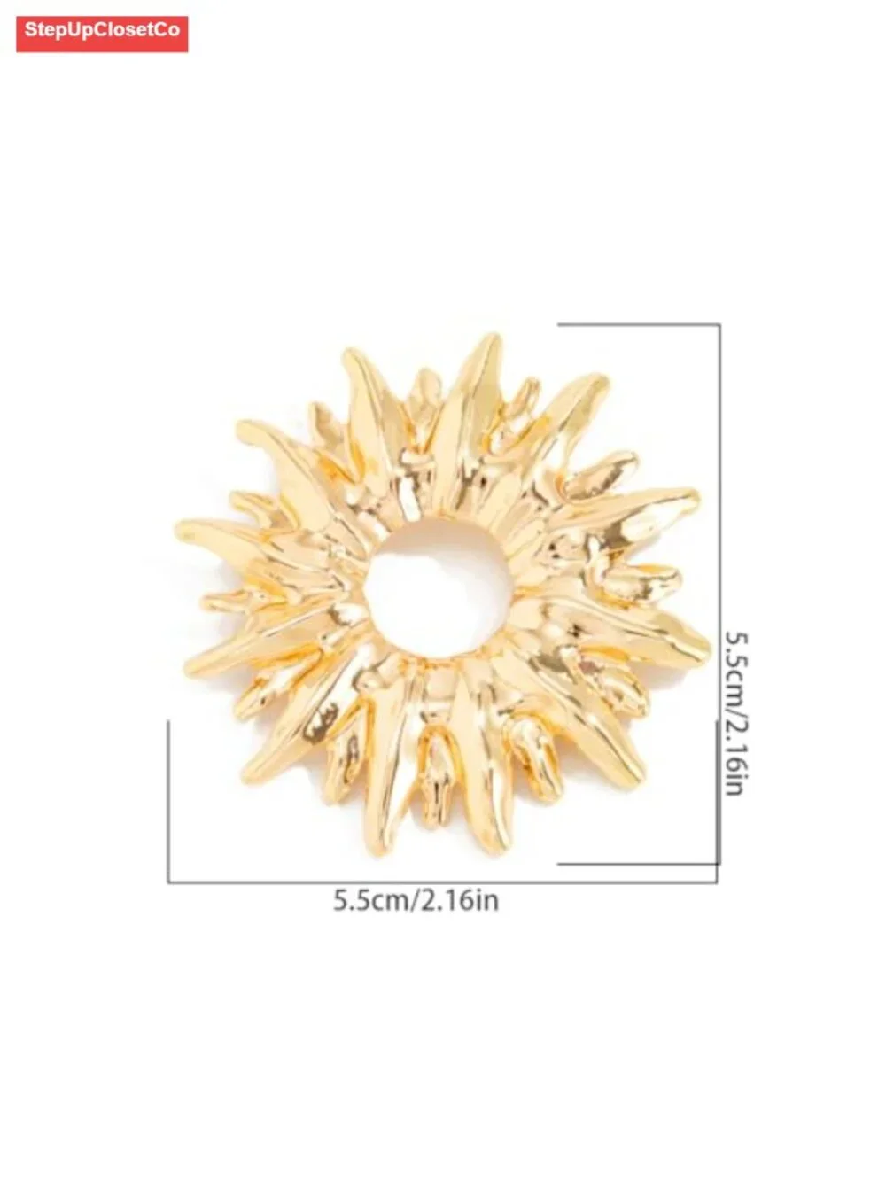 Vintage Sun Moon Brooch Pin Gold Plated Alloy Lapel Hat Bag Accessory